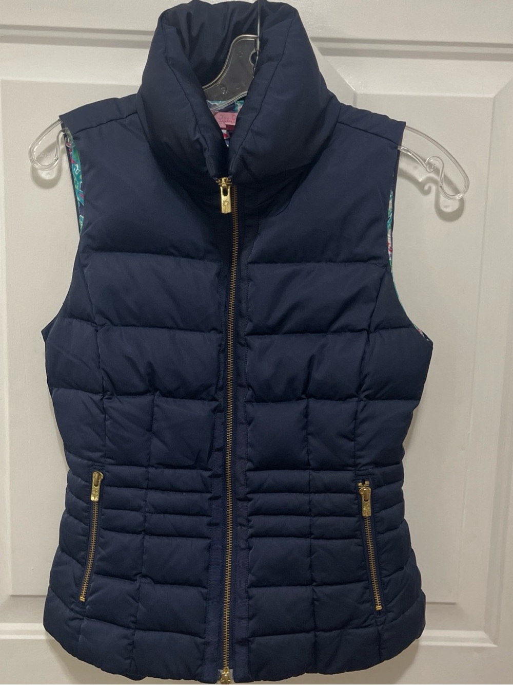 Lilly Pulitzer Multicolor Floral Lined Vest - Navy, Pink, Turquoise